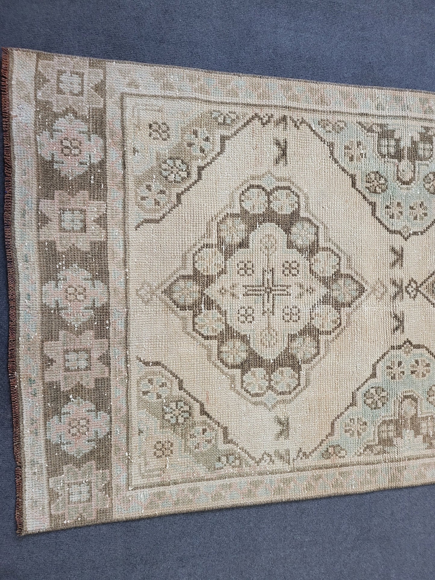 Muted Oushak Runner Rug 2.8 x 11.3 Turkish Runner Rug Vintage Runner Rug Hand Knotted Runner Rug Persian Runner Rug Wool Runner Rug