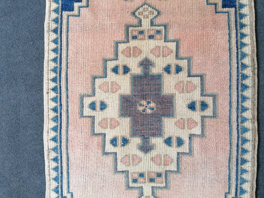 2.4 x 3.4 Vintage small rug,turkish rug,oushak rug, entryway rug,kitchen rug,