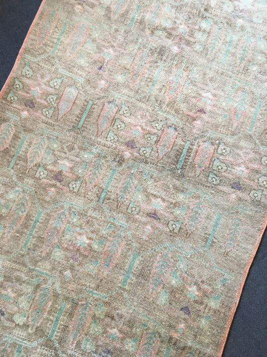 3.5 x 6 handmade vintage rug, turkish large bedroom rug, living room wool muted rug, wide kitchen area rug