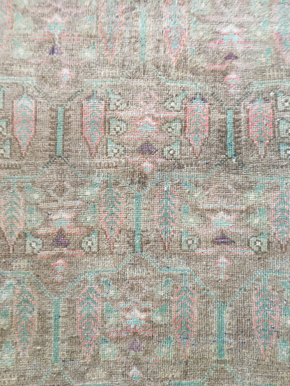 3.5 x 6 handmade vintage rug, turkish large bedroom rug, living room wool muted rug, wide kitchen area rug