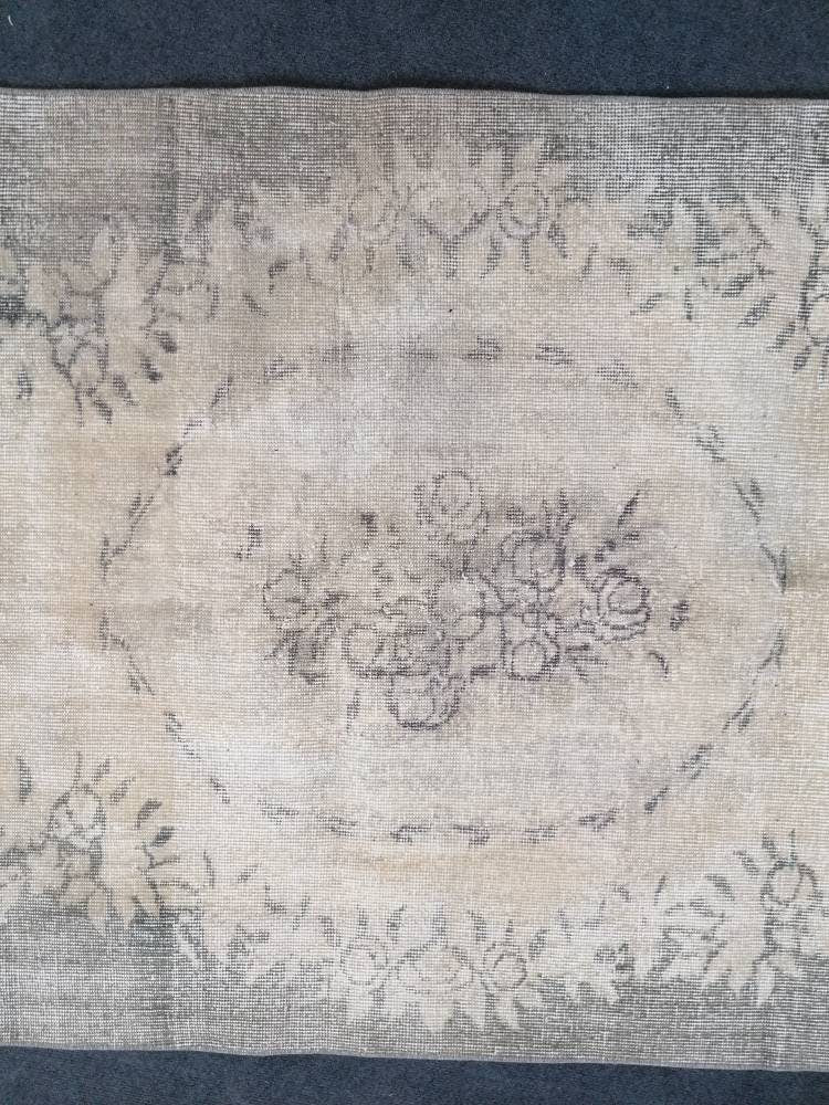 Turkish rug, oushak rug 3.8 x 6.6 vintage rustic rug, vintage oushak rug, kitchen area rug,
