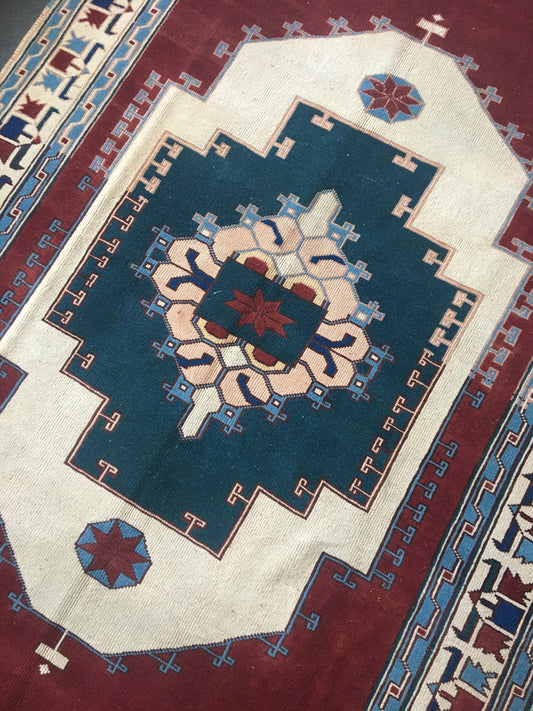 5x8 handmade rug, turkish Oushak rug, vintage bedroom area rug, large living room rug