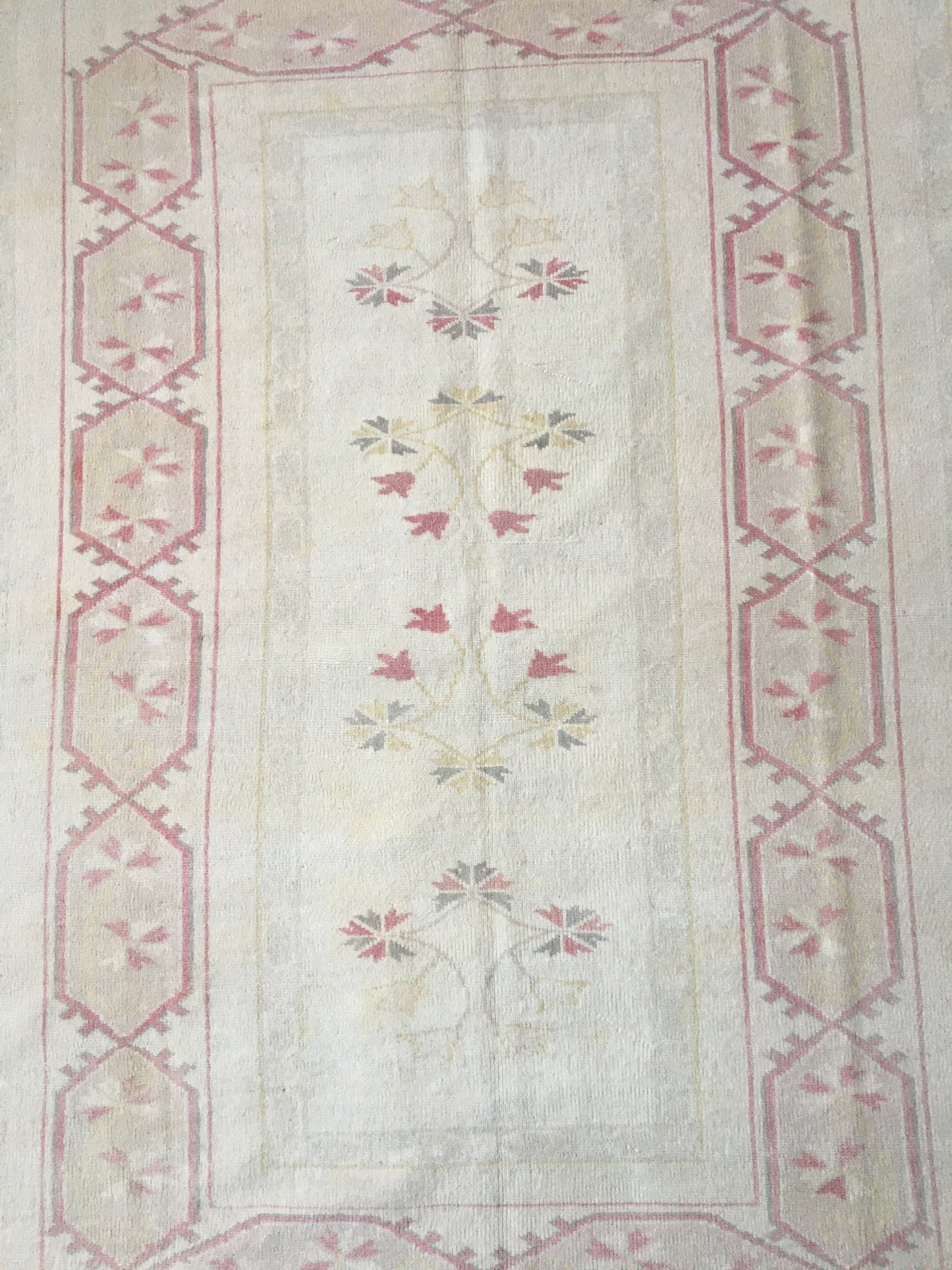 5x7 muted turkish rug, pastel bohemian rug, vintage oushak rug, wool rug, kitchen rug, living room rug,
