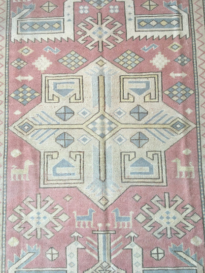 5x7 handmade turkish rug,wool oushak rug, red vintage largest area rug, kitchen rug,