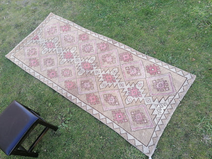 6.5 x 2.10 Turkish runner rug vintage runner rug vintage oushak runner rug unique hand made