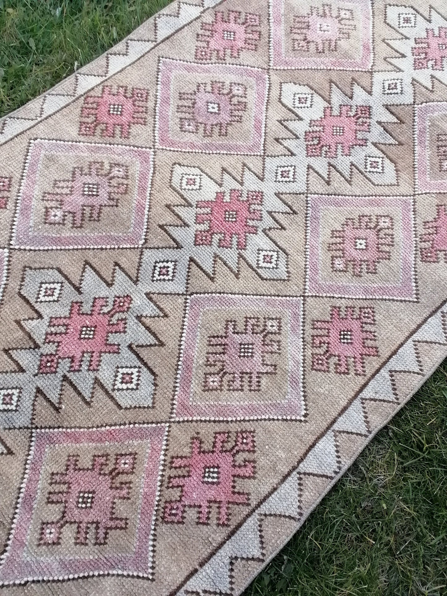 6.5 x 2.10 Turkish runner rug vintage runner rug vintage oushak runner rug unique hand made