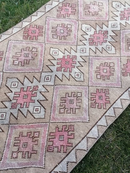 6.5 x 2.10 Turkish runner rug vintage runner rug vintage oushak runner rug unique hand made