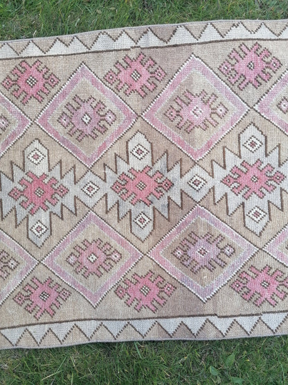 6.5 x 2.10 Turkish runner rug vintage runner rug vintage oushak runner rug unique hand made