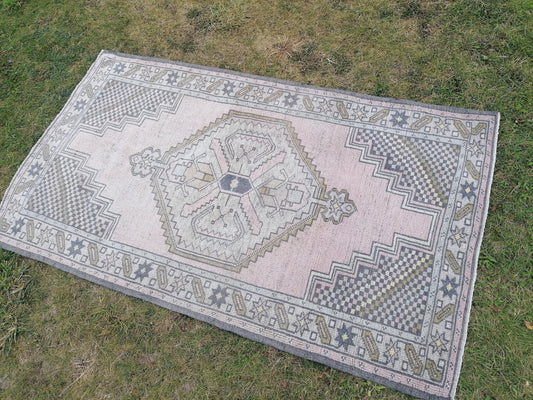 3.6 x 6.2 ft Turkish rug,oushak rug,vintage pastel rug, hand made wool rug