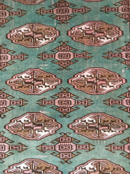 3x4 feet handmade teal persian rug - living room rug,  wool rug, bedroom floor rug, bathroom rug