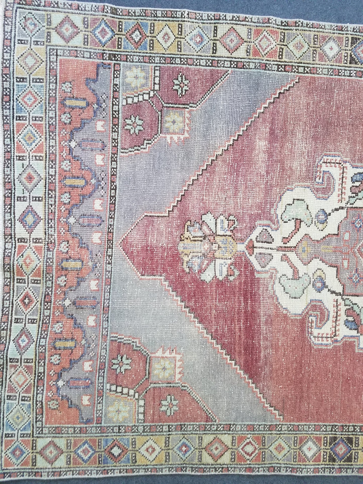 4.5 x 8.6 Turkish oushak rug, vintage rug, wool kitchen rug, Hand Knotted rug,