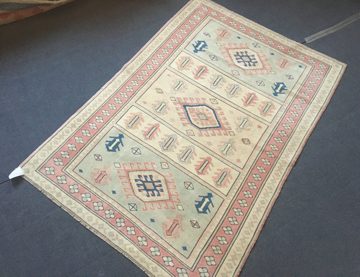 4x6 feet etnique design turkish bedroom rug, handmade kitchen floor rug, oushak bathroom area rug,persian motif large rug,hallway middle rug