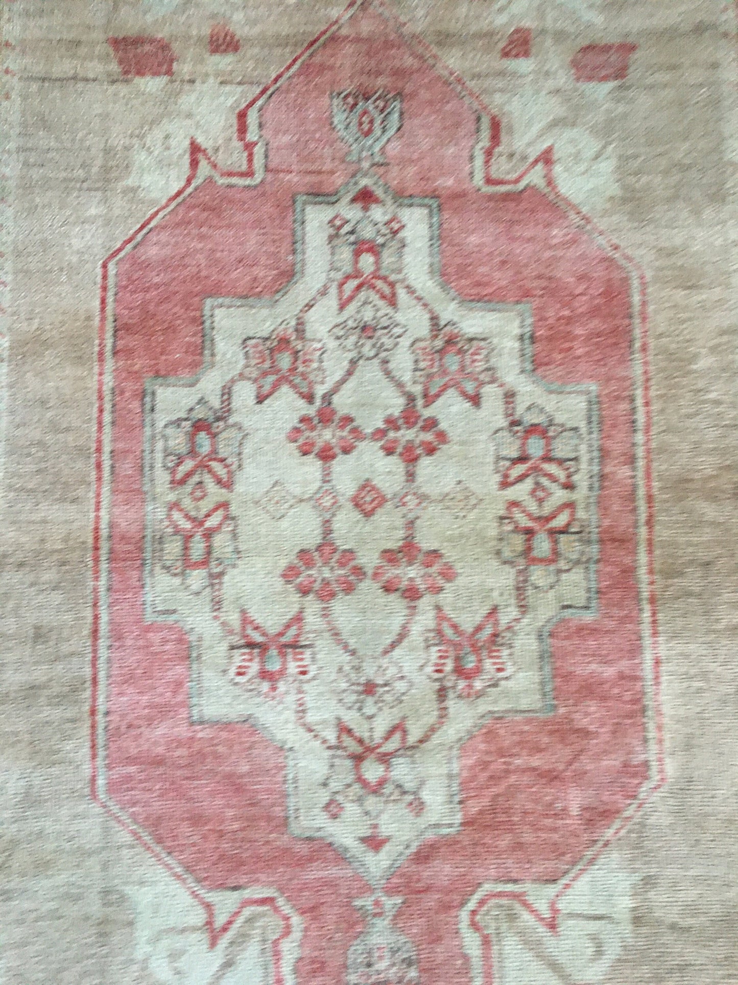 3.5 x 7 feet brown natural wool rug, turkish bedroom area rug, oushak bathroom rug,