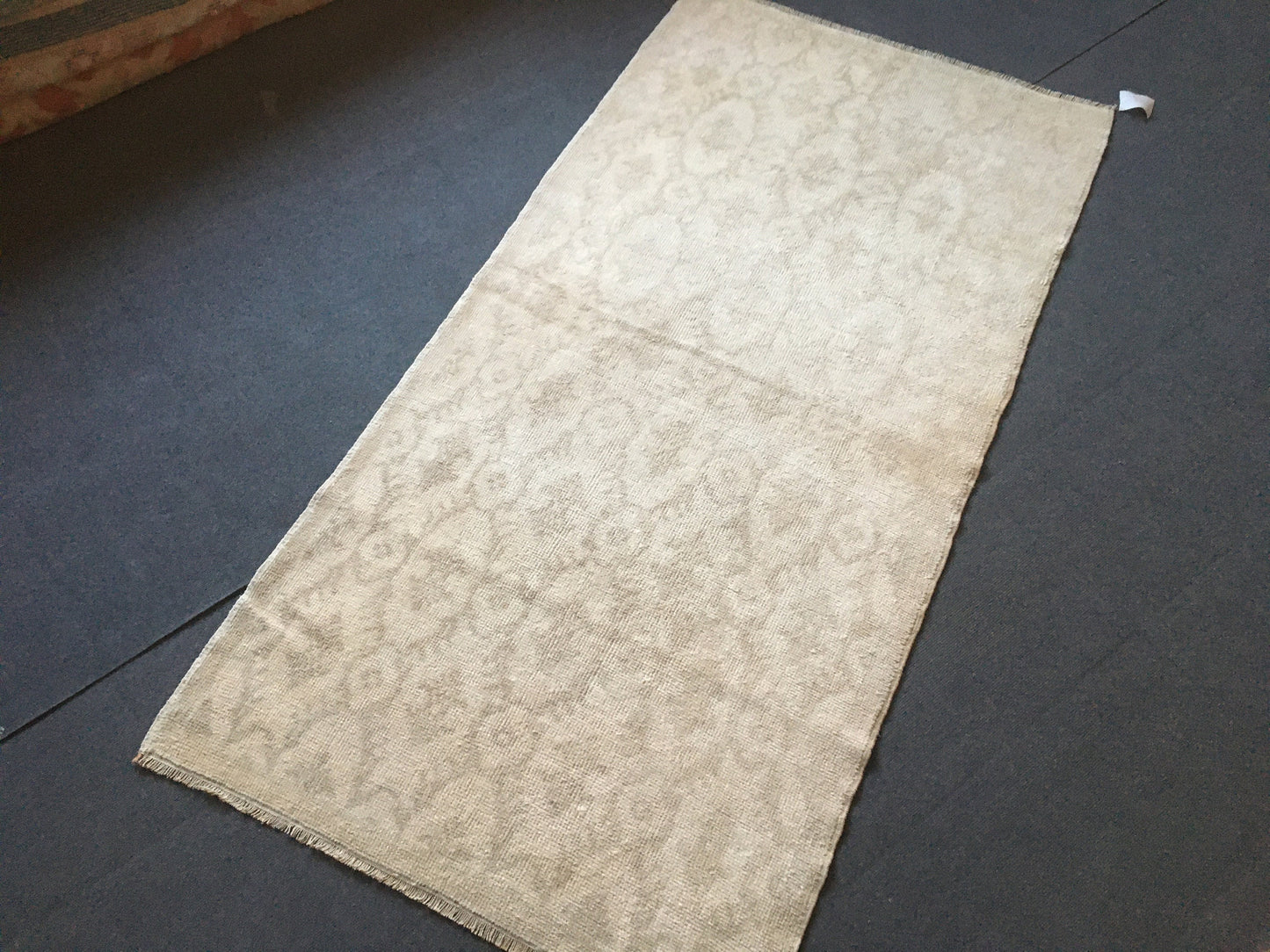 3.3 x 6.4 feet turkish handmade area rug, vintage muted kitchen rug, hallway rug