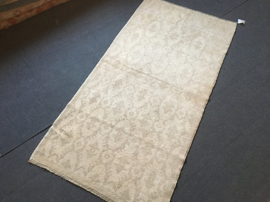 3.3 x 6.4 feet turkish handmade area rug, vintage muted kitchen rug, hallway rug