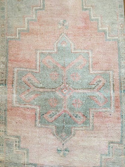 1.6 x 3 feet wool handmade oushak mini entryway rug,