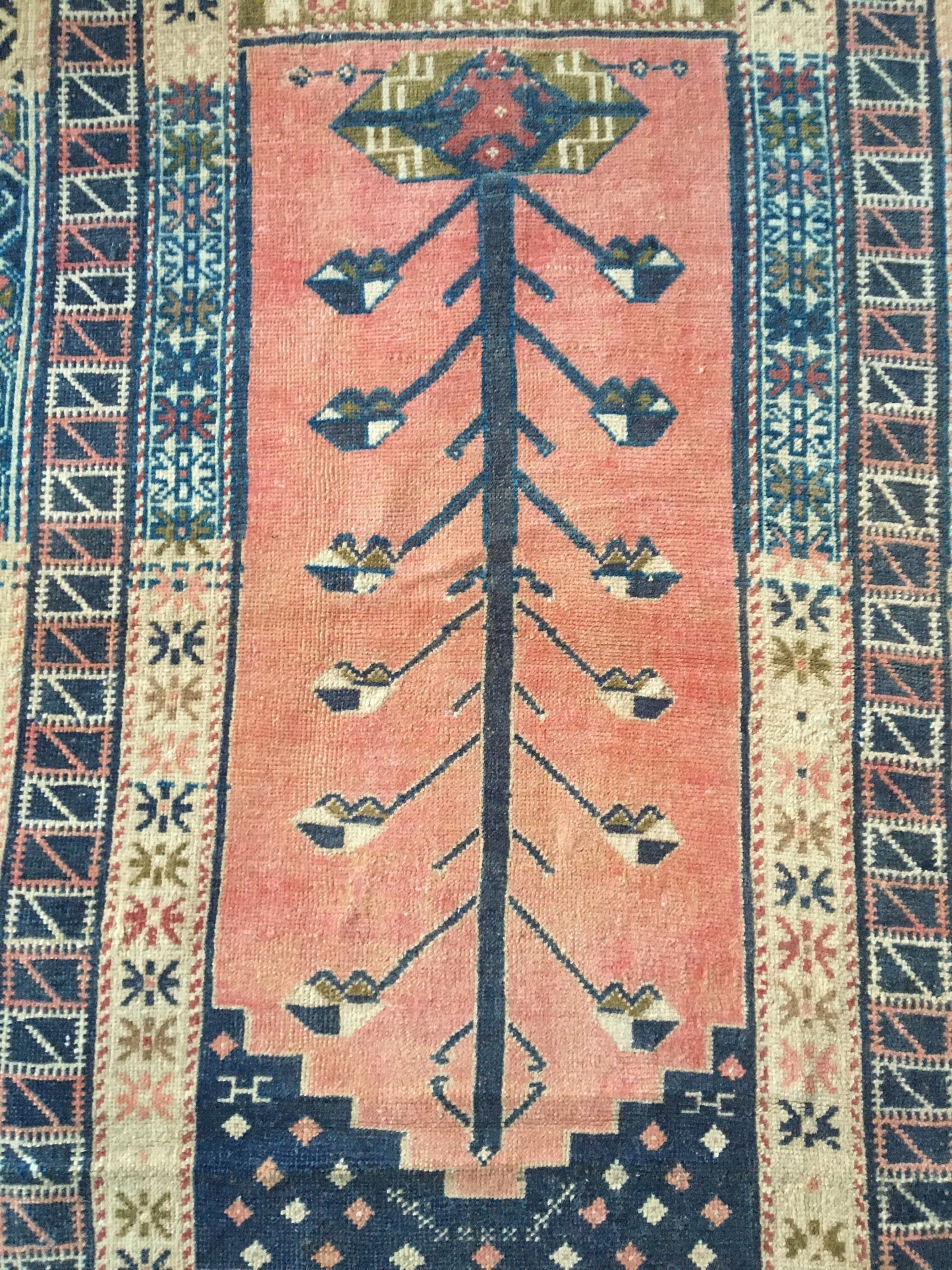 3.5 x 6 feet handmade turkish rug, vintage oushak bedroom rug, anatolian kitchen muted rug,