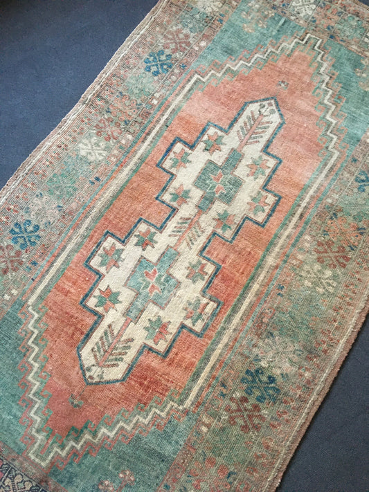 4x7 turkish kitchen rug, large handmade oushak bedroom area rug, vintage