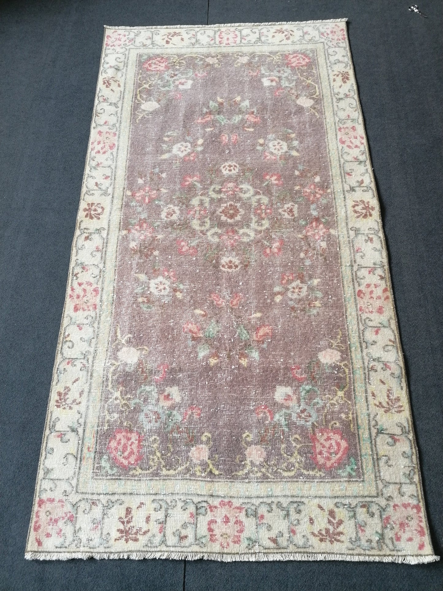 7 x 3.9 Oushak turkish rug, vintage rug, oushak rug, hand-knotted rug