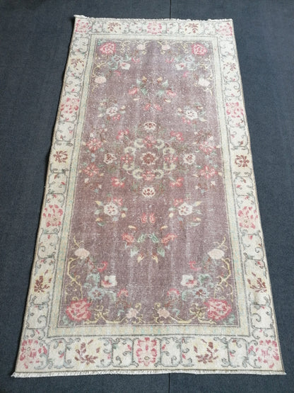 7 x 3.9 Oushak turkish rug, vintage rug, oushak rug, hand-knotted rug