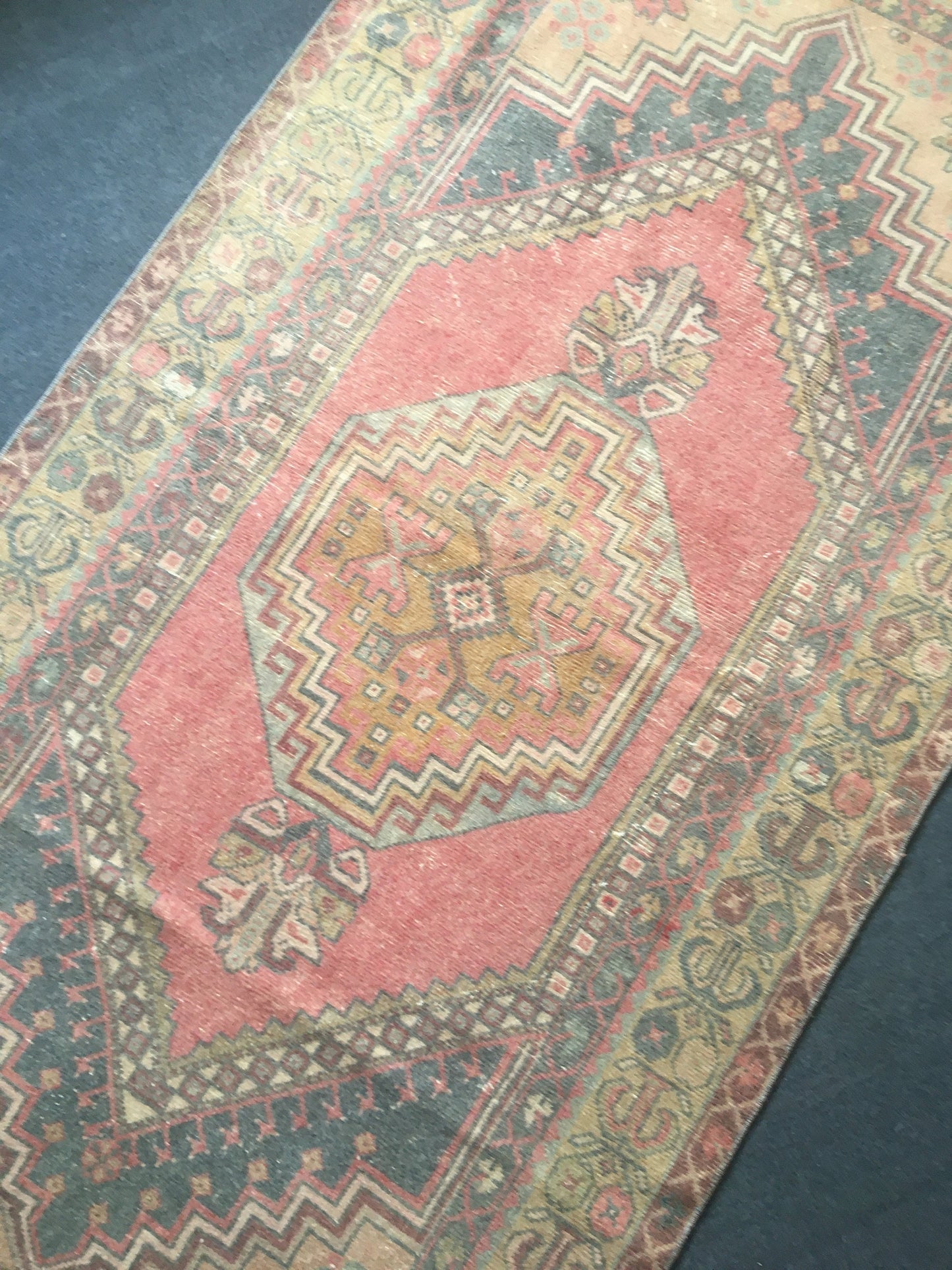 4x7 vintage bedroom rug, handmade turkish oushak rug living room etnique rug,