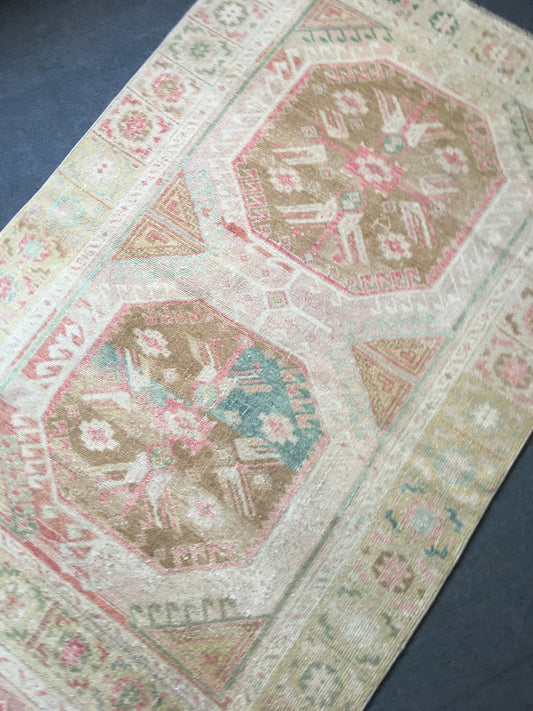 4x6 feet natural brown muted color vintage rug, handmade kitchen floor rug, turkish bedroom area bohemian rug, bathroom large rug, wide rug