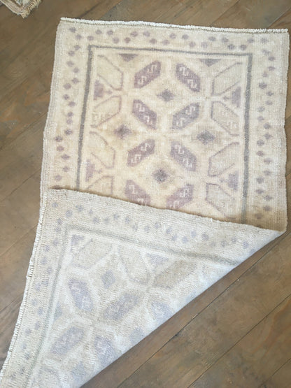1.6 x 2.9 feet wool faded color bedroom small rug, turkish kitchen area mini rug