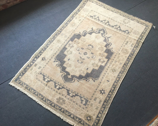 4x6 feet faded color blue turkish living room floor large rug, handmade beige bedroom area wool rug, kitchen wide rug,lounge big size carpet