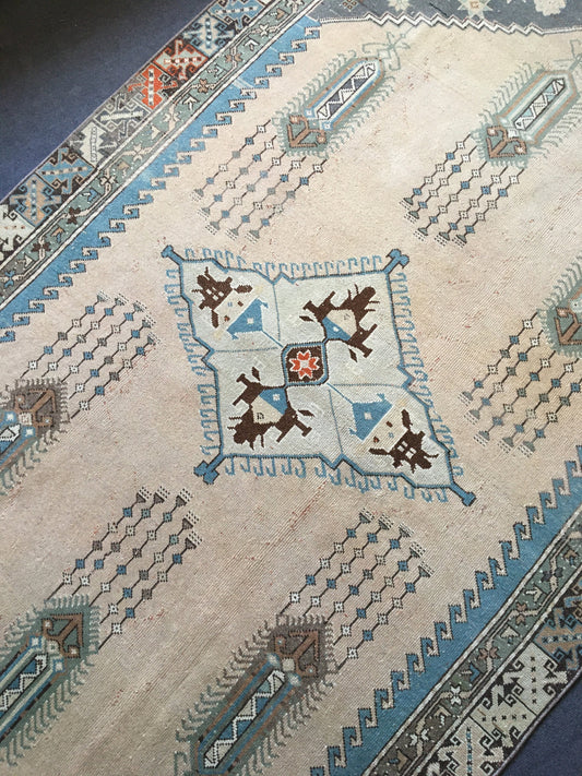 5x9 feet handmade bedroom area large rug, wide turkish living room rug, vintage rug,