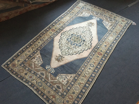 4x7 feet faded color turkish anatolian oversize rug, handmade blue kitchen floor large rug, vintage green bedroom wool area rug,oriental rug