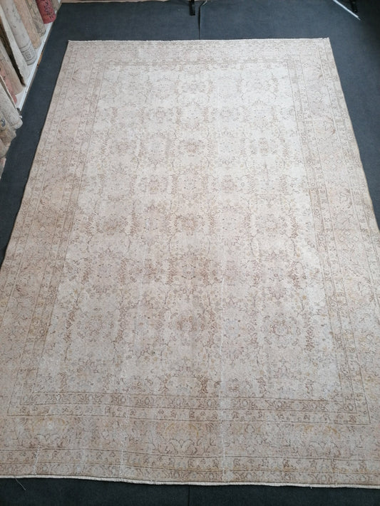 7.5 x 11 Oushak turkish rug large vintage rug, vintage oushak rug, unique handmade rug traditional rug