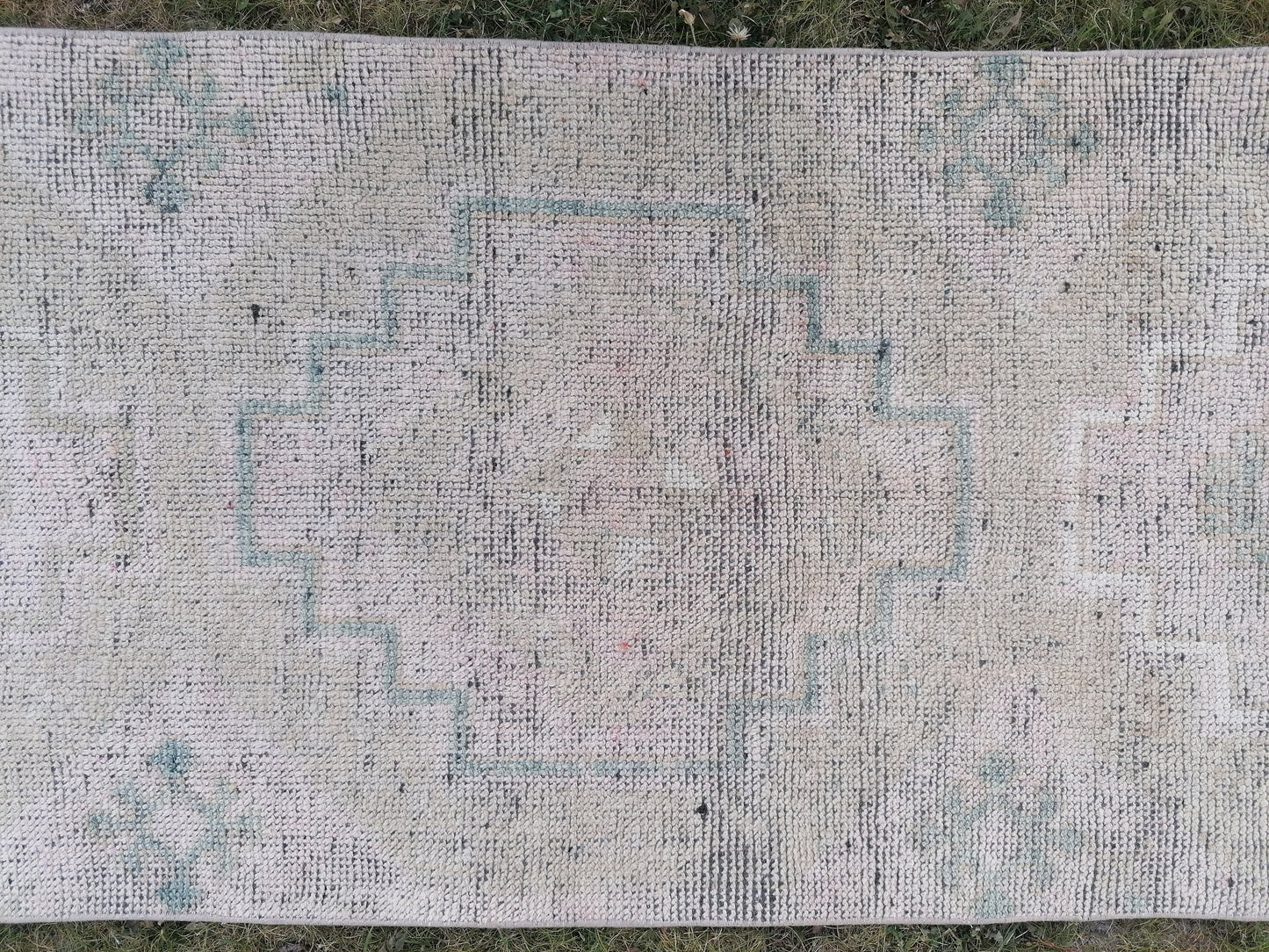 2.8 x 10.6 Pastel runner rug, vintage runner, wool runner,hallway runner, hand made runner