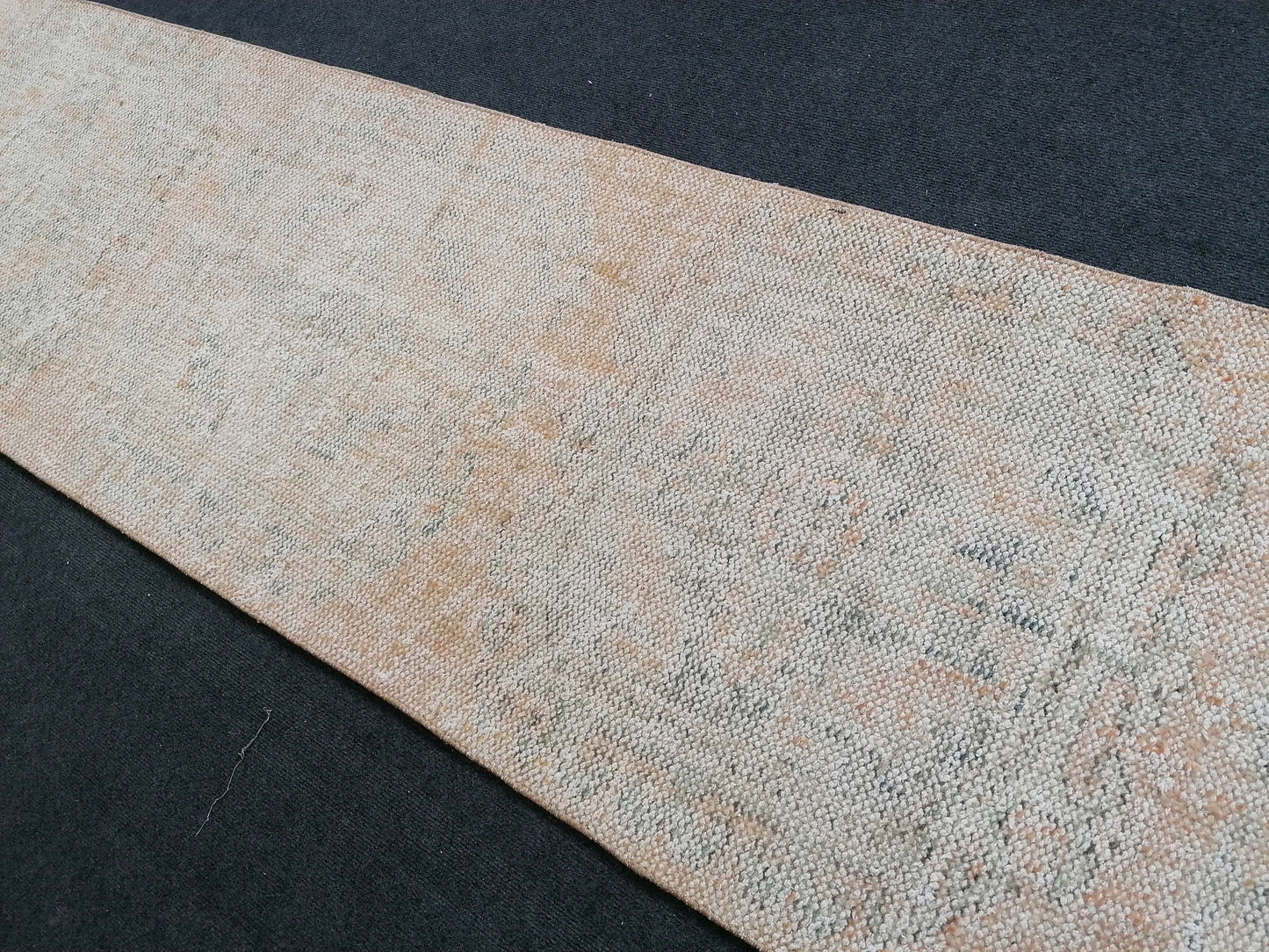 2.4 x 12.2 distressed runner rug turkish runner rug muted vintage runner rug