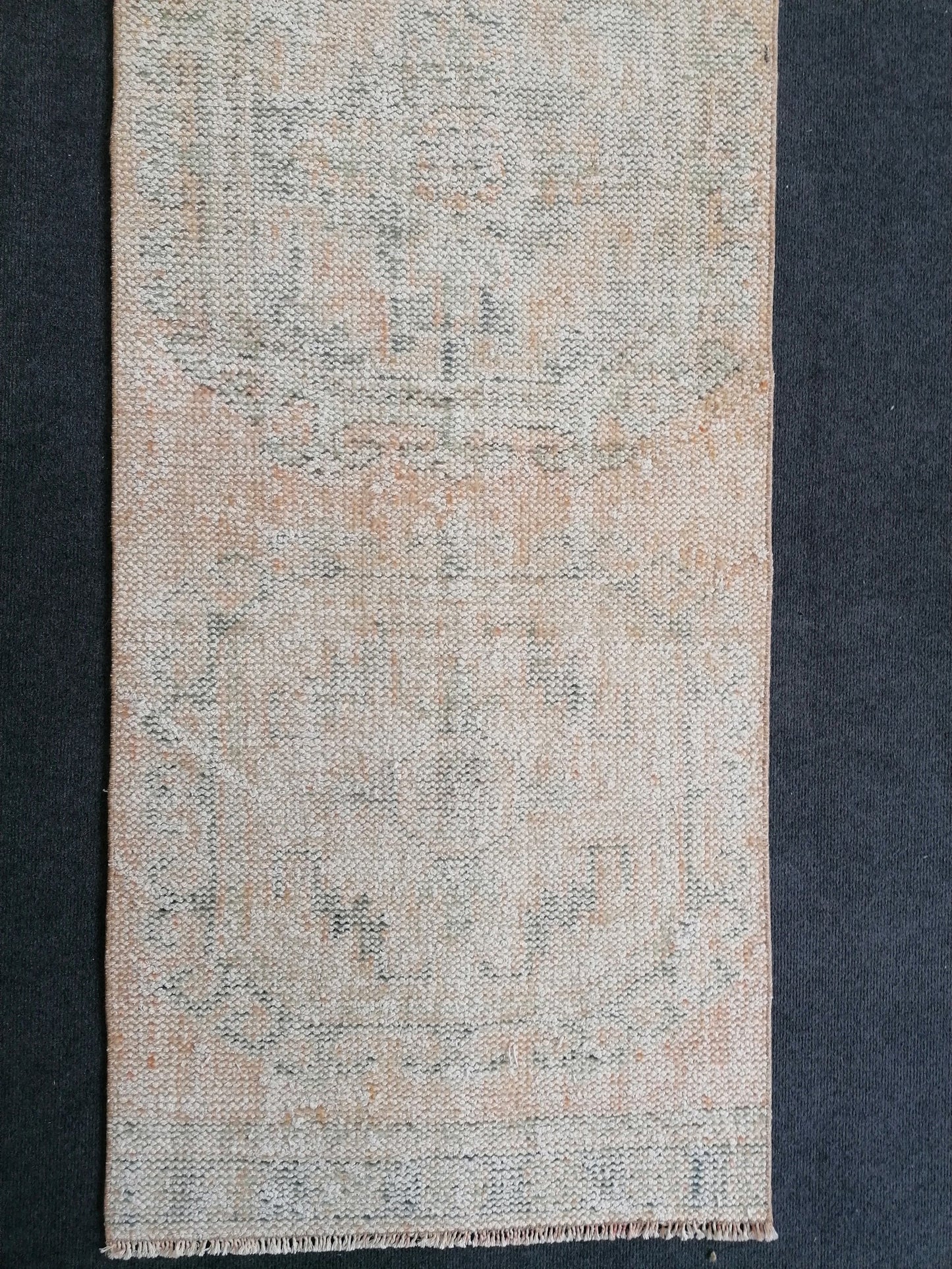 2.4 x 12.2 distressed runner rug turkish runner rug muted vintage runner rug