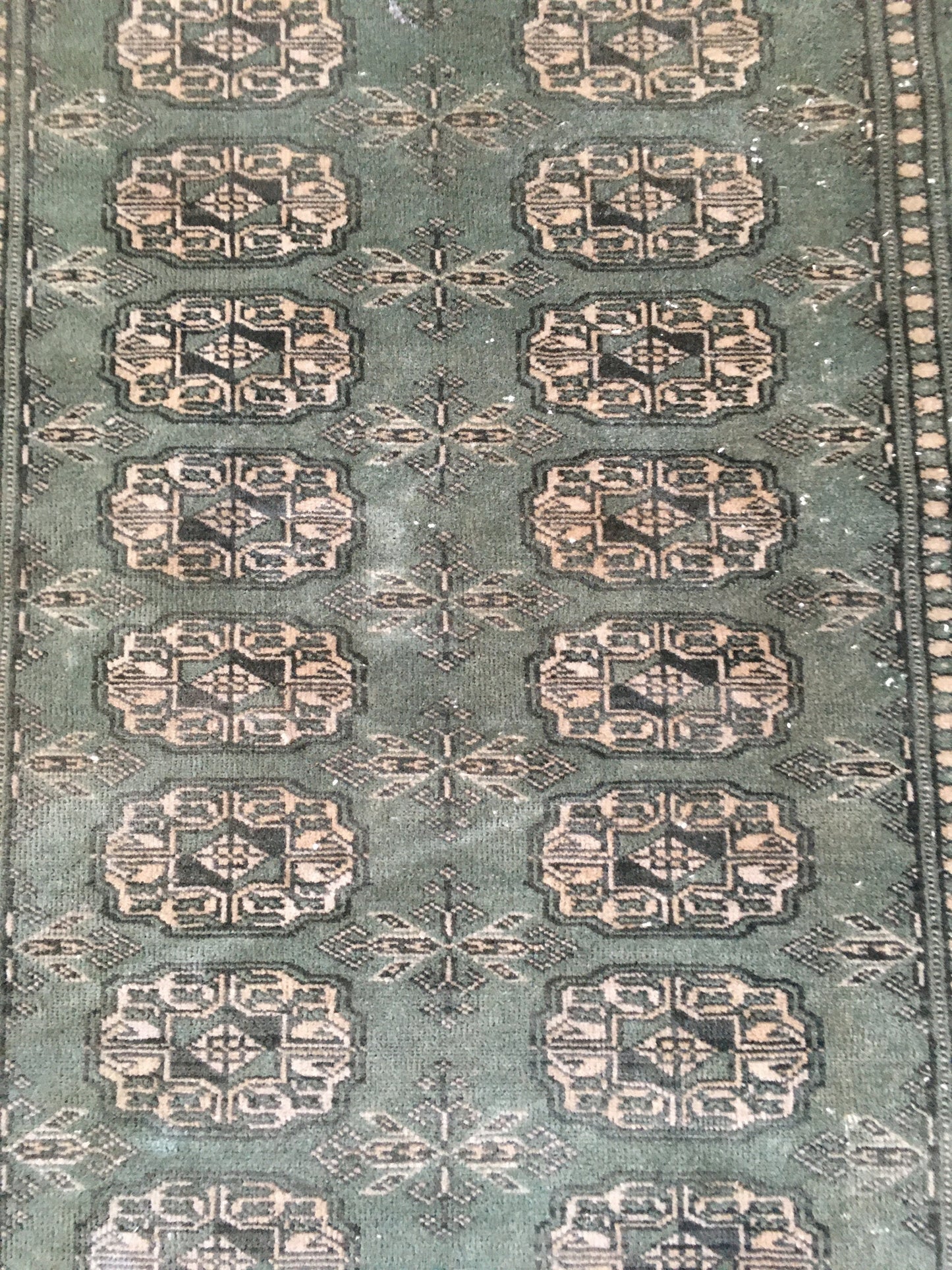 2.5 x 4 green turkish bedroom rug, vintage handmade small bedroom rug,