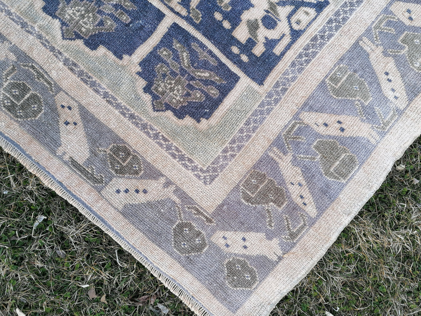 4 x 5.8 rug ,vintage green rug, rug, oushak turkish rug, vintage anatolian unique hand made rug