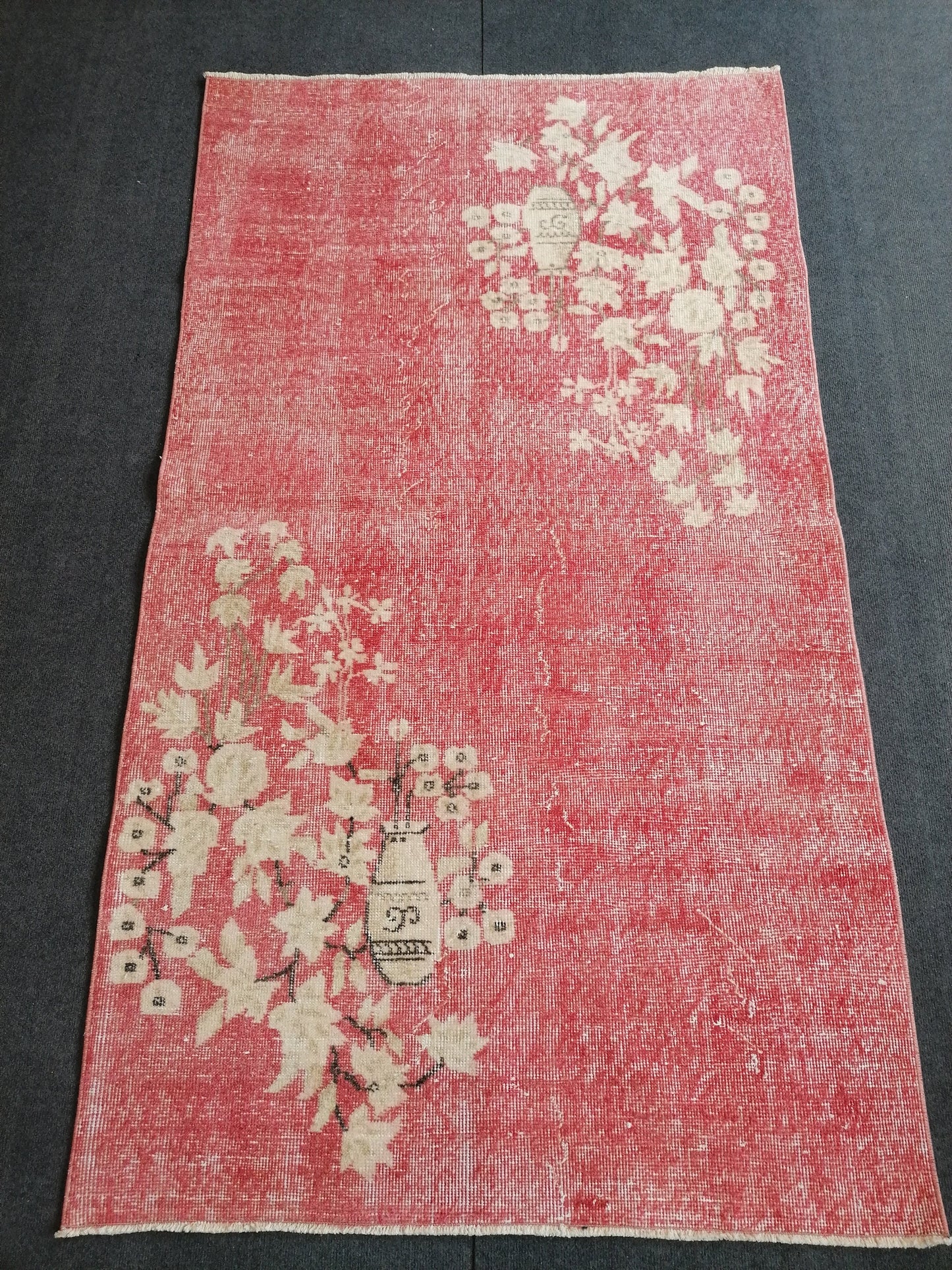 6.6 x 3.8 Turkish rug vintage  rug vintage oushak rug unique hand made rug