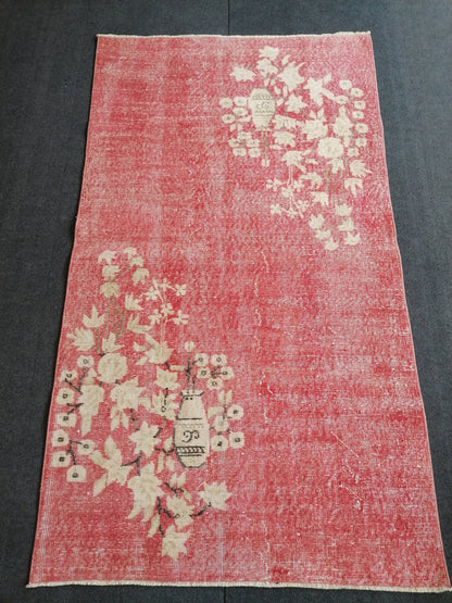 6.6 x 3.8 Turkish rug vintage  rug vintage oushak rug unique hand made rug