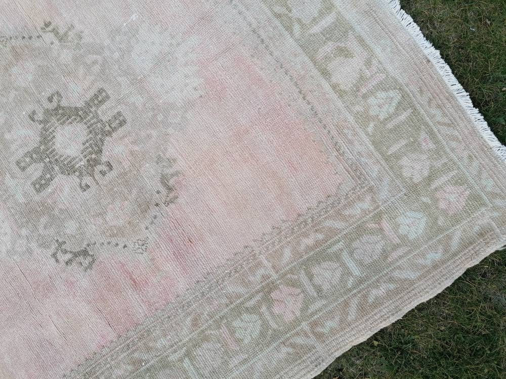 5.2 x 12 Muted vintage runner, oushak runner wool runner  handmade hallway runner, vintage anatolian rug