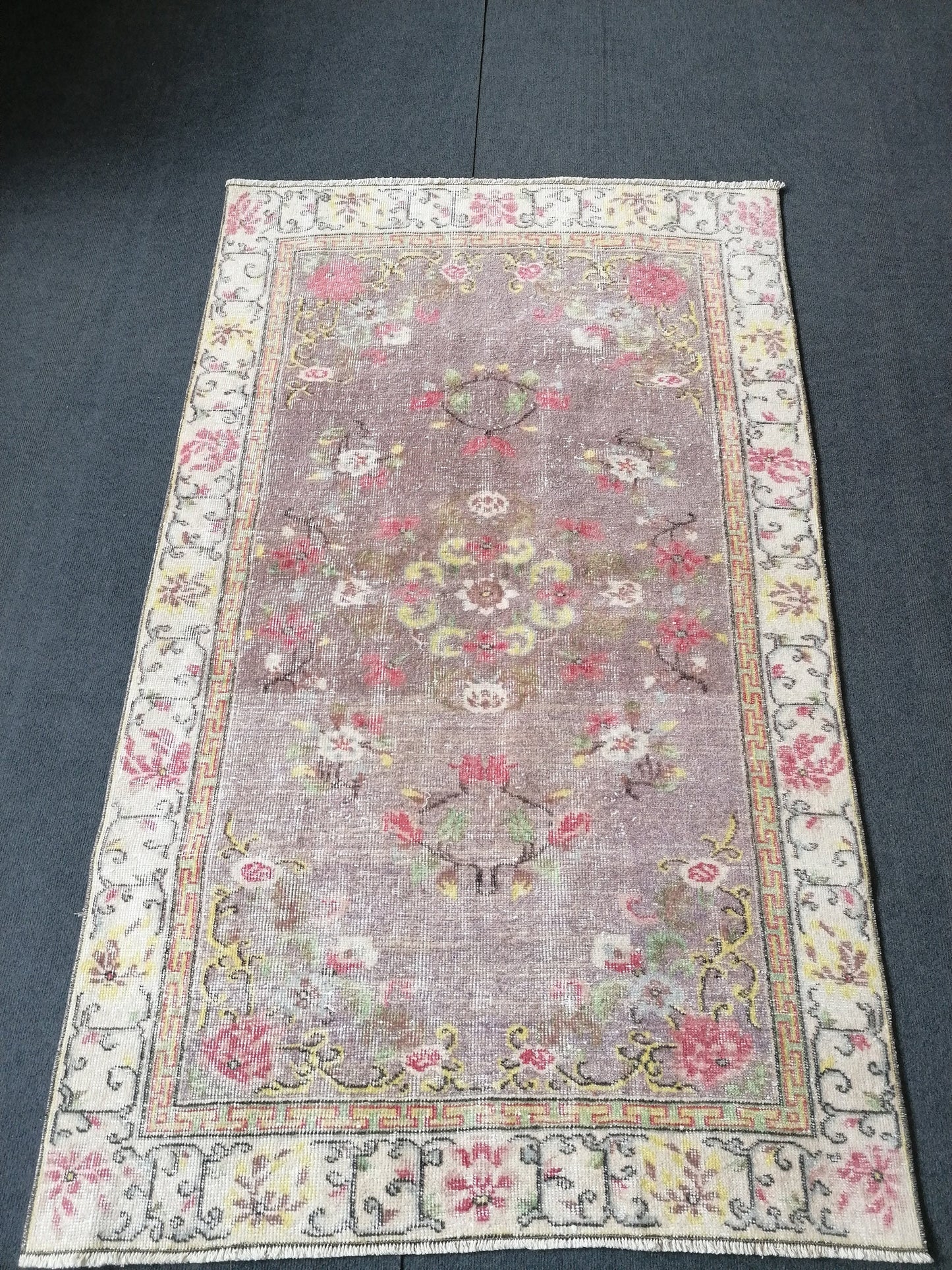 3.8 x 6 Turkish rug, vintage rug, vintage oushak rug,  vintage rug,