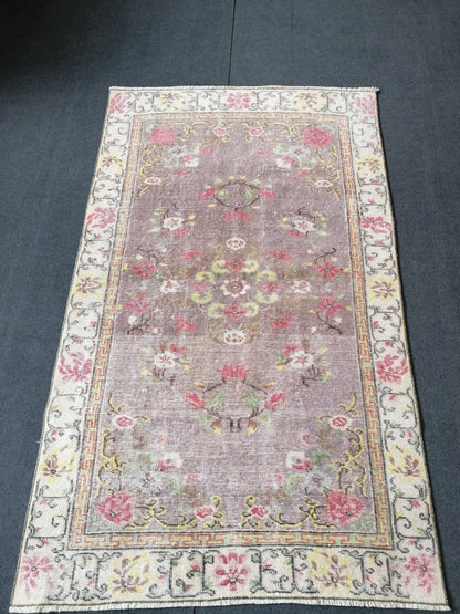 3.8 x 6 Turkish rug, vintage rug, vintage oushak rug,  vintage rug,