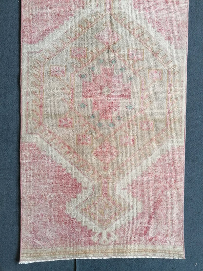 2.6 x 11 Vintage runner rug, oushak runner rug, ,anatolian runner rug
