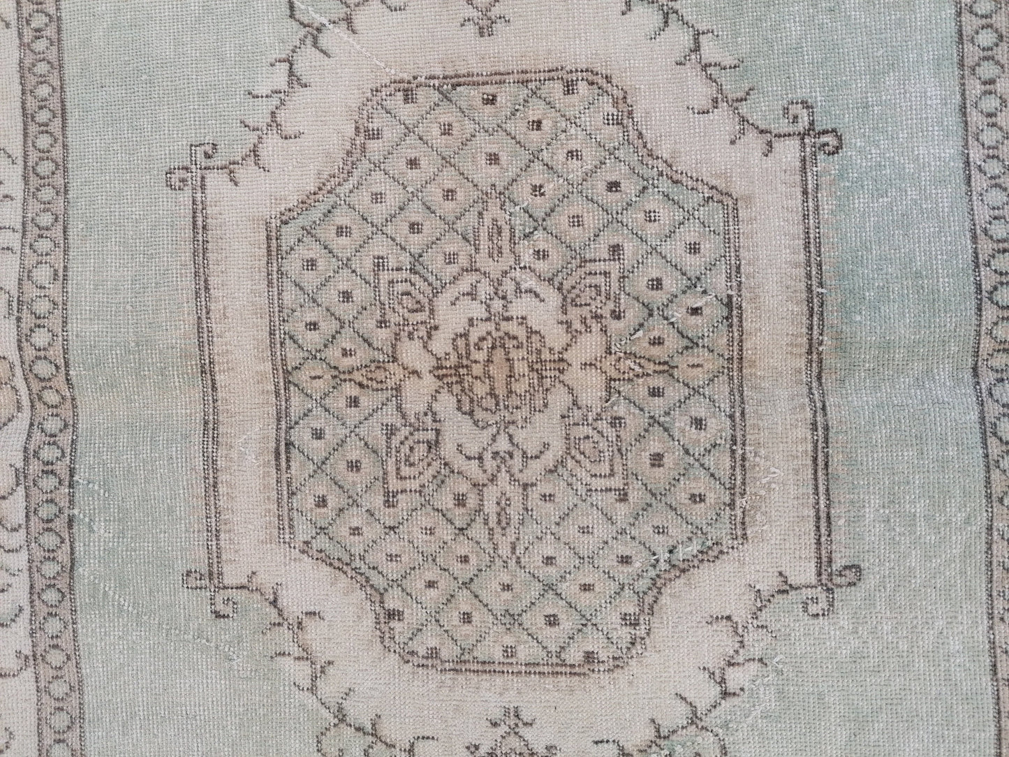 6.8 x 3.10 muted vintage rug, turkısh rug, oushak turkısh rug, wool area rug, oushak rug