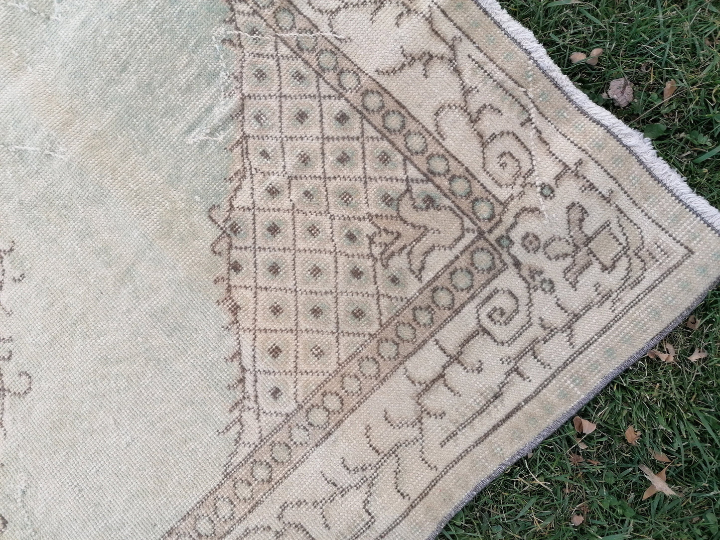 6.8 x 3.10 muted vintage rug, turkısh rug, oushak turkısh rug, wool area rug, oushak rug