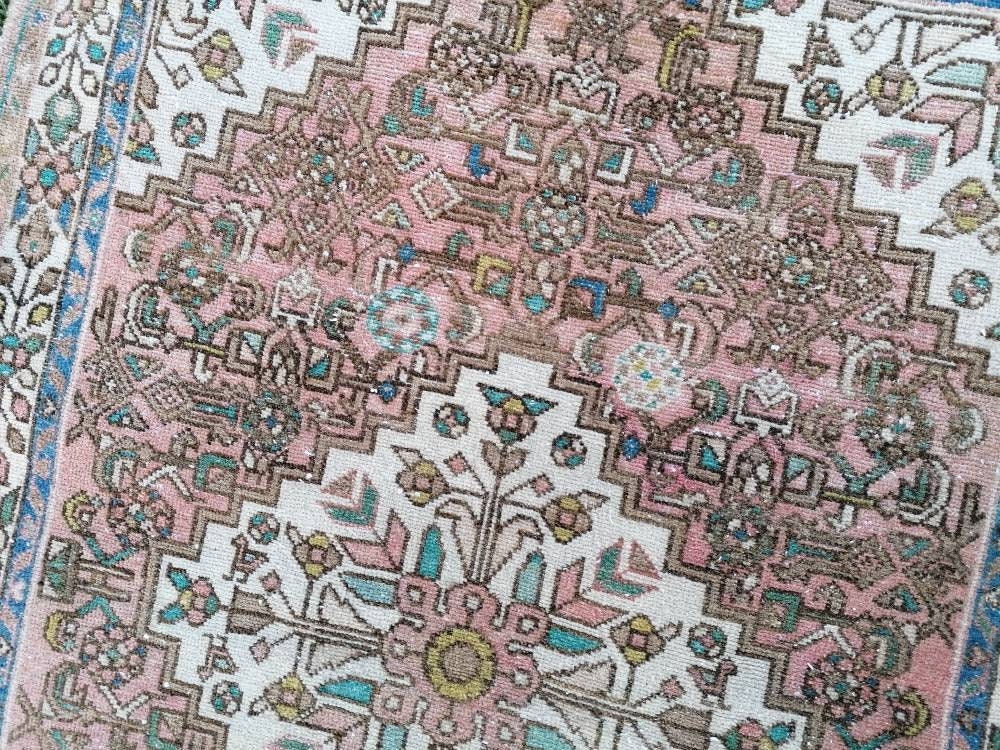 3.6 x 5 handmade rug, vintage rug, wool hand-knotted rug