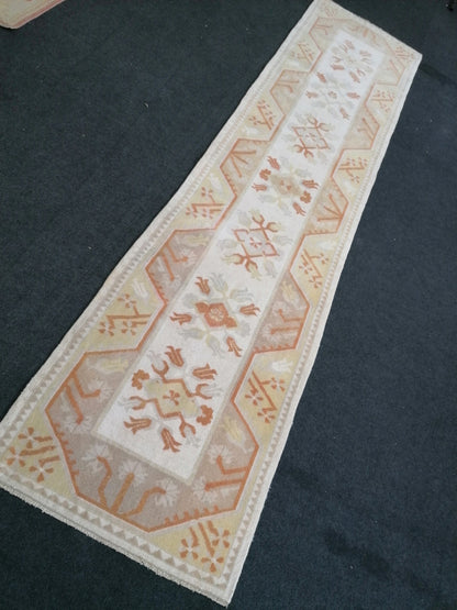2.6 x 10.2 runner rug, turkish runner rug, vintage runner rug, oushak runner rug