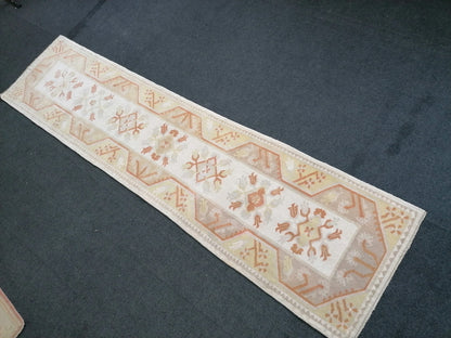 2.6 x 10.2 runner rug, turkish runner rug, vintage runner rug, oushak runner rug