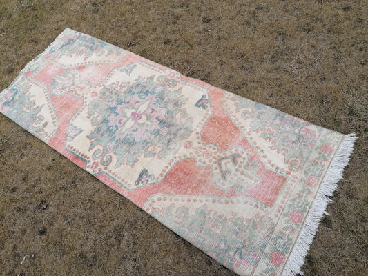 3 x 7.5 vintage handmade runner, kitchen runner, hallway runner