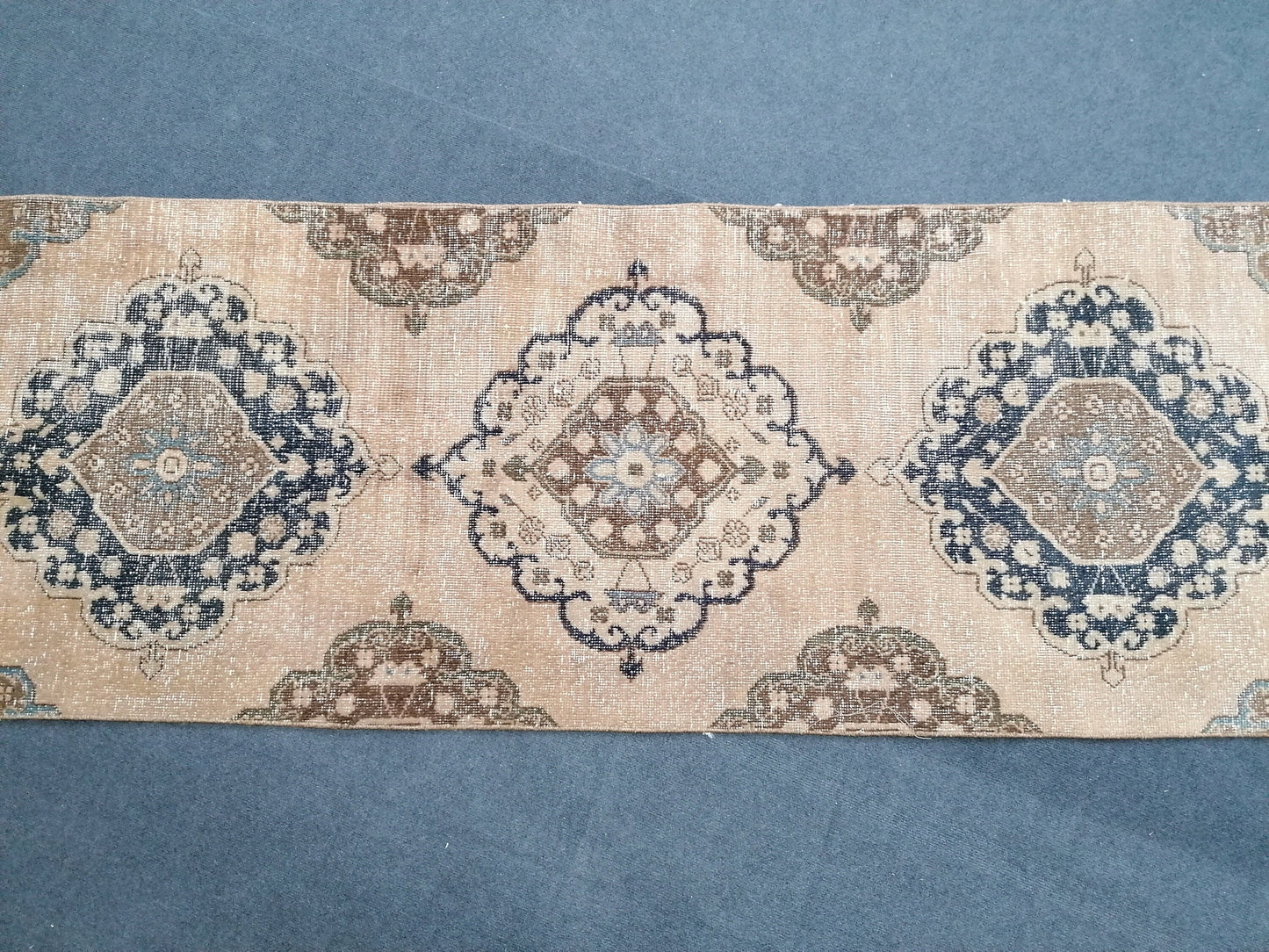 12.9 x 2.8 long runner rug, vintage runner, hallway rug
