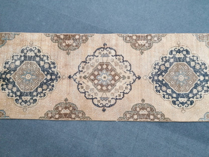 12.9 x 2.8 long runner rug, vintage runner, hallway rug